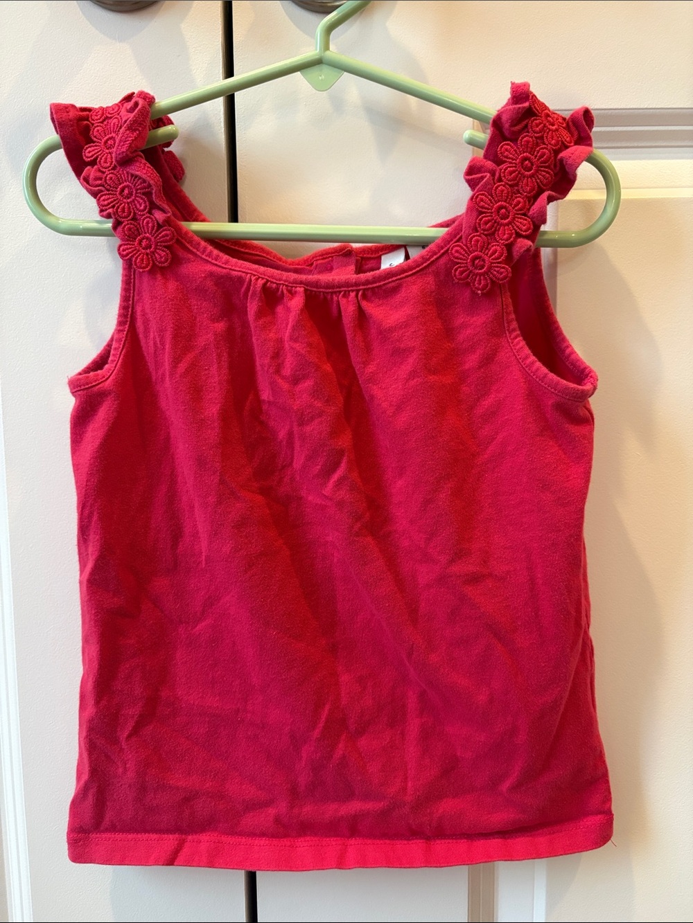 Janie and Jack Red Floral-Trim Tank Top